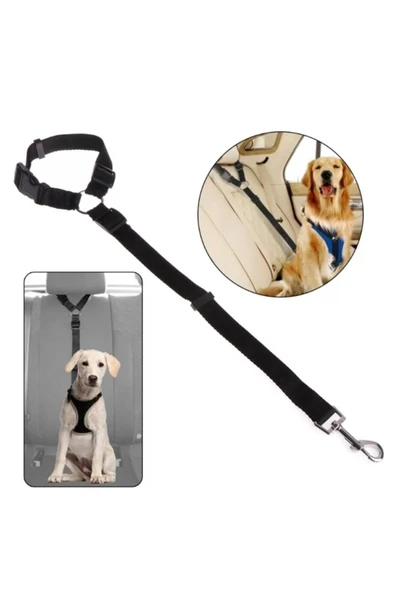 Köpek Emniyet Kemeri Ve Gezdirme Tasması - Tüm Araçlara Uyumlu - Köpek Araba Seyahat Kemeri - 4
