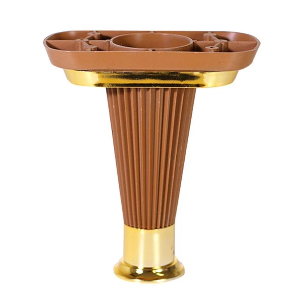 (4 ADET) Mobilya Kanepe Koltuk Konsol Ünite Ayağı 15 Cm Kahve Gold Baza Yükseltici Ayakları - Resim 2