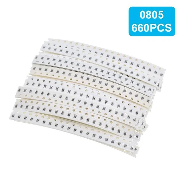 660 Adet 1R/1Mr 0805 Kılıf Smd Direnç Seti %1 33 Farklı Değerde Şeffaf Poşette - 2