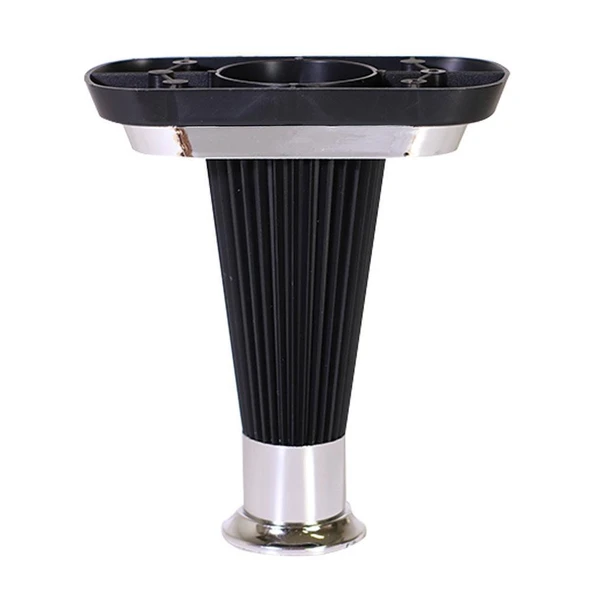 (4 ADET) Mobilya Kanepe Koltuk Ünite Ayağı 15 cm Siyah Krom Baza Ayak - Resim 2