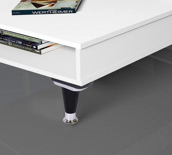 (4 ADET) Mobilya Kanepe Koltuk Ünite Ayağı 15 cm Siyah Krom Baza Ayak - Resim 4