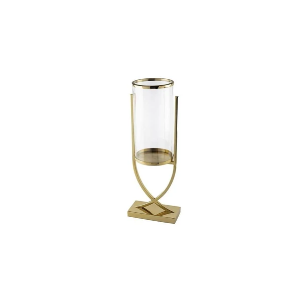 Mikasa Moor Gold X Ayaklı Metal Cam Mumluk 16x21x58cm