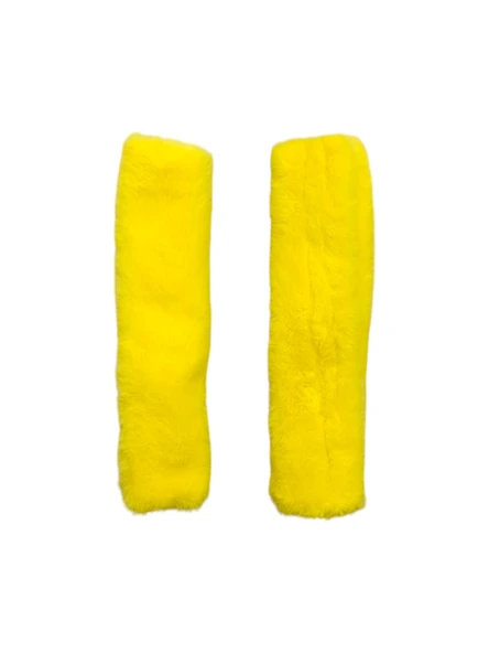 Peluş Seyahat Emniyet Kemer Pedi Kılıfı 2'li Sarı - 3