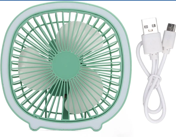 Masaüstü Vantilatör Mini USB Şarj Edilebilir Rüzgar Taşınabilir Açık Kamp Katlanır Küçük Fan - 6