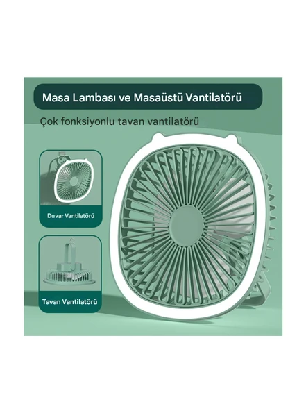 Masaüstü Vantilatör Mini USB Şarj Edilebilir Rüzgar Taşınabilir Açık Kamp Katlanır Küçük Fan - 5