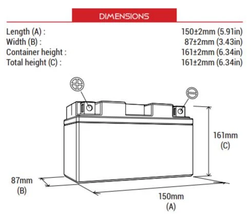 BS BATTERY BTX16-BS Motosiklet Aküsü - 2