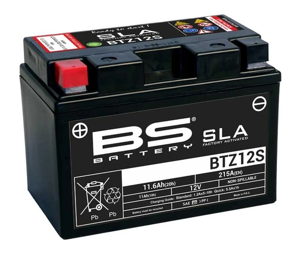 BS BATTERY BTZ12S SLA Motosiklet Aküsü SLA Tipi