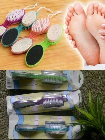 Törpülü Fırçalı Topuk Taşı - 4in1 - 4