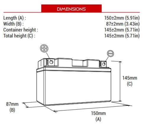 BS BATTERY BTX14-BS Motosiklet Aküsü - Resim 2
