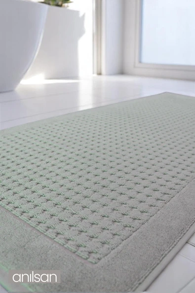 Sandy Yeşil Büyük Ayak Havlusu - 50x120 Cm , 920 GR %100 Pamuk, Spa Ve Otel Banyo Paspası