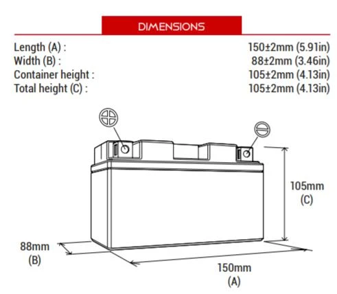 BS BATTERY BT12A-SLA Motosiklet Aküsü SLA Tipi