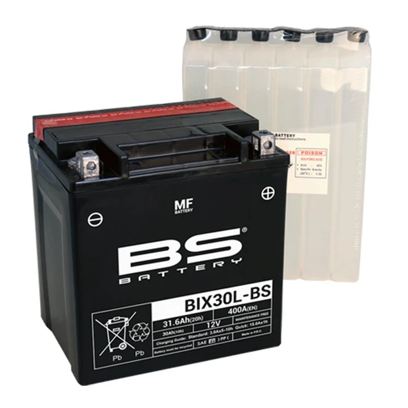BS BATTERY BIX30L-BS Motosiklet Aküsü