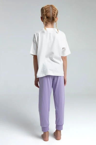 Toontoy Kız Çocuk Önü Baskılı Pijama Takım - 3