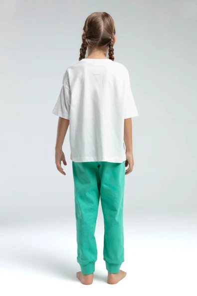 Toontoy Kız Çocuk Önü Baskılı Pijama Takım - 6