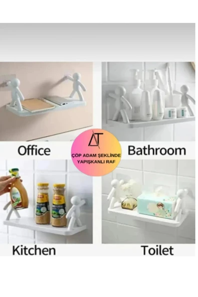 2 Adet Özel Raf Baharatlık -Makyaj Malzeme Rafı Kendinden Yapışkanlı Banyo Mutfak Organizer Raf - 4