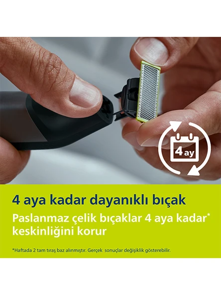 Philips OneBlade Pro QP6542/10 Yüz +Vücut Şekillendirici, 12 Uzunluk Ayarı, Islak ve Kuru Tıraş - 10