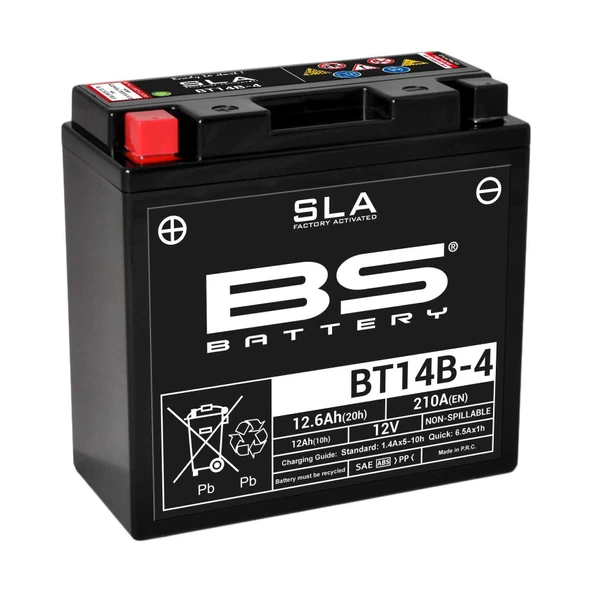 BS BATTERY BT14B-4 (SLA) Motosiklet Aküsü SLA Tipi