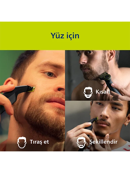 Philips OneBlade Pro QP6542/10 Yüz +Vücut Şekillendirici, 12 Uzunluk Ayarı, Islak ve Kuru Tıraş - 3