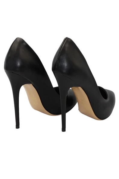 Celira Siyah Cilt Topuklu 10 Cm Kadın Stiletto Ayakkabı - 2