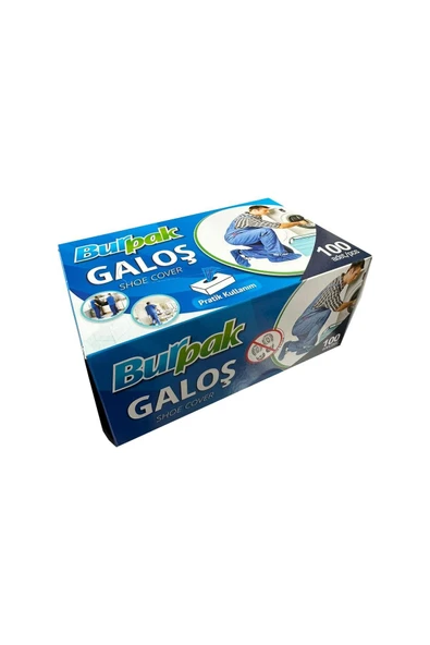 Burpak Bıurpak Tek Kullanımlık Kalın Pratik Kutulu Galoş - Mavi - 100 Adetlik 5 Paket - 2