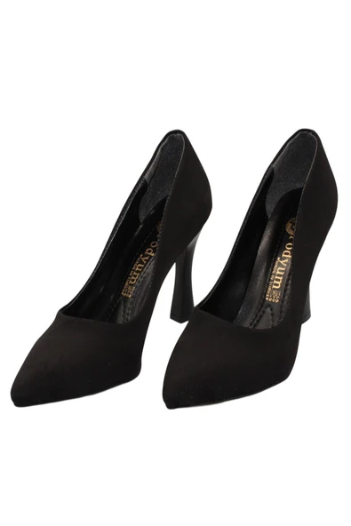 Celira Siyah Süet Topuklu 8 Cm Kadın Stiletto Ayakkabı - 4