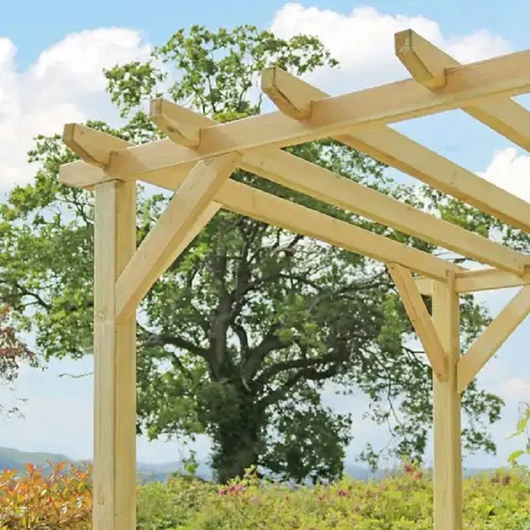 iAhşap Veranda Ahşap 3x3 metre Pergole Gölgelik Kamelya p12 - 4