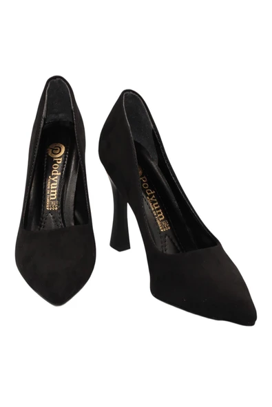 Celira Siyah Süet Topuklu 8 Cm Kadın Stiletto Ayakkabı - 2