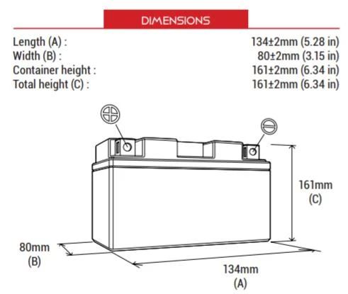 BS BATTERY BB12AL-A2 (SLA) Motosiklet Aküsü SLA Tipi - 2