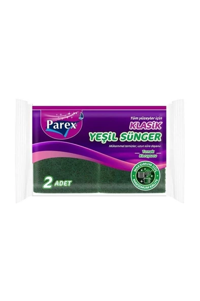 Parex Klasik Yeşil Sünger Oluklu 2li