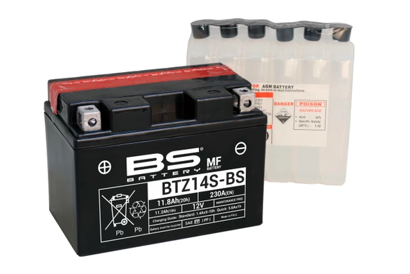 BS BATTERY BTZ14S-BS Motosiklet Aküsü ürün görseli