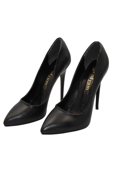 Celira Siyah Cilt Topuklu 10 Cm Kadın Stiletto Ayakkabı - 4