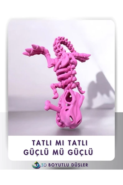 Sevimli İskelet Trex - Hareketli Organik Oyuncak - 3D Baskı - Dinazor çok renkli 30cm boyunda - 6