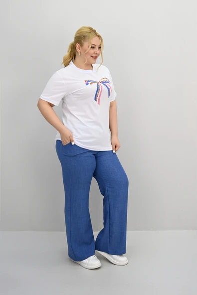 Kadın Büyük Beden Kurdele Detaylı Payet İşlemeli Eşofman Takımı 8200-25 - 6