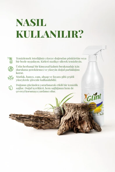 GLİNT 1 Litre %100 Bitkisel Küf Fırın Izgara Temizleyici Yağ Sökücü Çok Amaçlı Yüzey Temizleyic - 4
