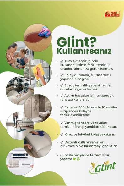 GLİNT 1 Litre %100 Bitkisel Küf Fırın Izgara Temizleyici Yağ Sökücü Çok Amaçlı Yüzey Temizleyic - 3