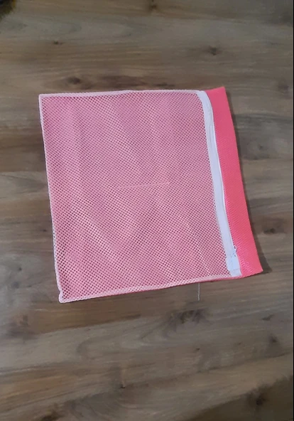 Pembe Fermuarlı - Hassas Çamaşır Terlik  Ayakkabı Yıkama Filesi Büyük Boy - 2