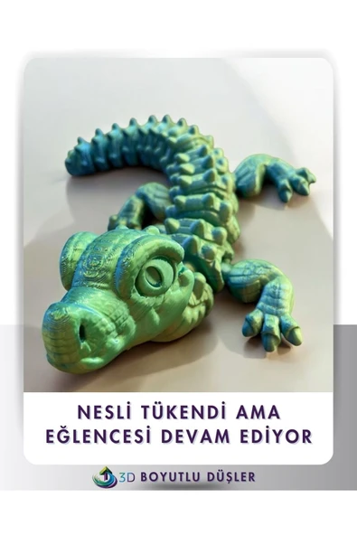 FLEXİ TİMSAH ÇİFT RENK YEŞİL MAVİ 25 CM BOY - 5