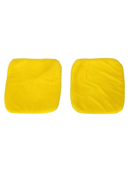 Yumuşak Tüylü Peluş Serme Oto Koltuk Koruyucu Minder Kılıf Ön 2'li Sarı - 2