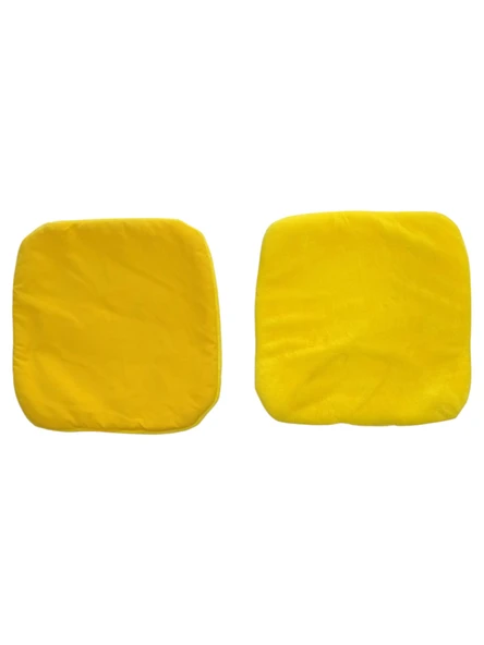 Yumuşak Tüylü Peluş Serme Oto Koltuk Koruyucu Minder Kılıf Ön 2'li Sarı - 4