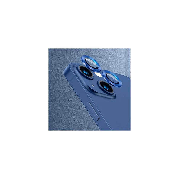 Adaman iPhone 12 Mini Uyumlu Kamera Mercek Lens Için Koruyucu - MAVİ