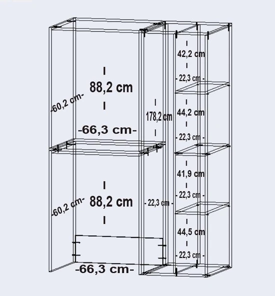 Kenzlife membran çamaşır kurutma makinesi dolabı yaromira byzbyz panjur 180X120X64 mebran kapak suntalam gövde - Resim 4
