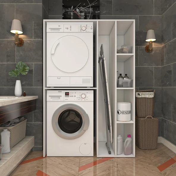 Kenzlife membran çamaşır kurutma makinesi dolabı yaromira krmbyz panjur 180*120*64 mebran kapak MDF gövde - Resim 3