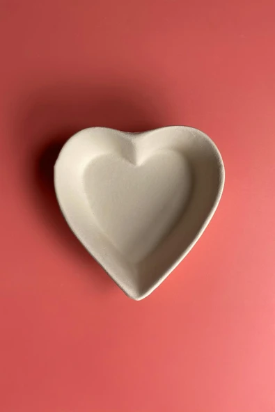 Kalp Çerezlik - Seramik Bisküvi (Ham Ürün) - Resim 2