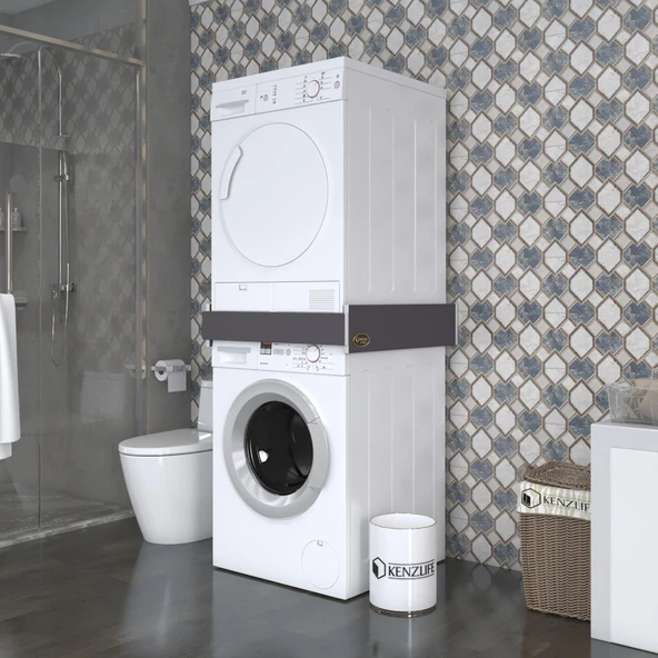 Kenzlife çamaşır&bulaşık makinesi dolabı kakılı gri 015*074*74 banyo aparatı 70*70 iç hacim ürün görseli