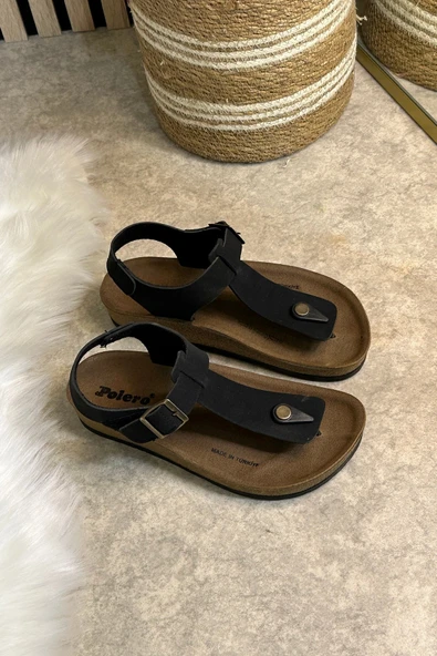 Günlük Kadın Terlik Tek Parmak Arası Rahat Mantar Taban Tokalı Ayarlanabilir Sandalet 148 - 34170 - 3