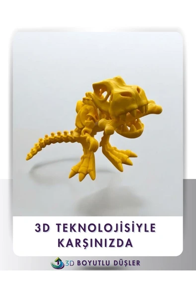 Sevimli Iskelet Trex - Hareketli Organik Oyuncak - 3d Baskı - Dinazor 30cm Boyunda - 6