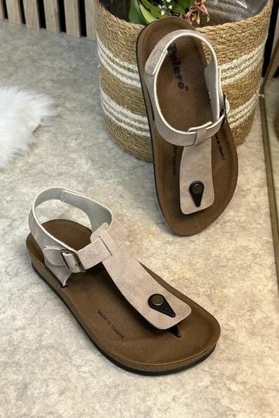 Günlük Kadın Terlik Tek Parmak Arası Rahat Mantar Taban Tokalı Ayarlanabilir Sandalet 148 - 34170 - 10