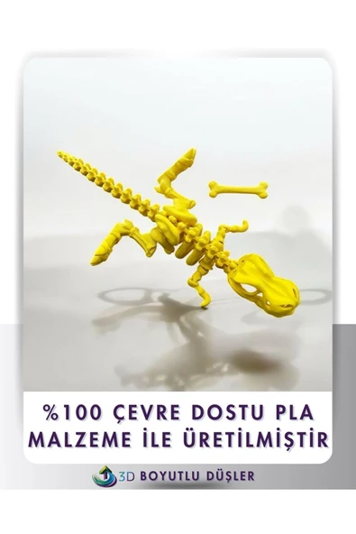 Sevimli Iskelet Trex - Hareketli Organik Oyuncak - 3d Baskı - Dinazor 30cm Boyunda - 7