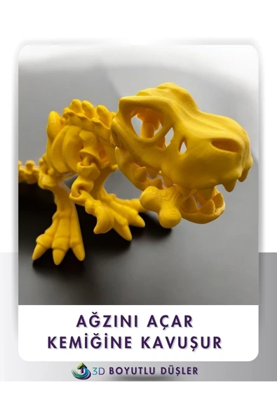 Sevimli Iskelet Trex - Hareketli Organik Oyuncak - 3d Baskı - Dinazor 30cm Boyunda - 4