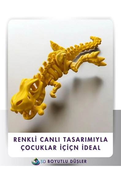 Sevimli Iskelet Trex - Hareketli Organik Oyuncak - 3d Baskı - Dinazor 30cm Boyunda - 3